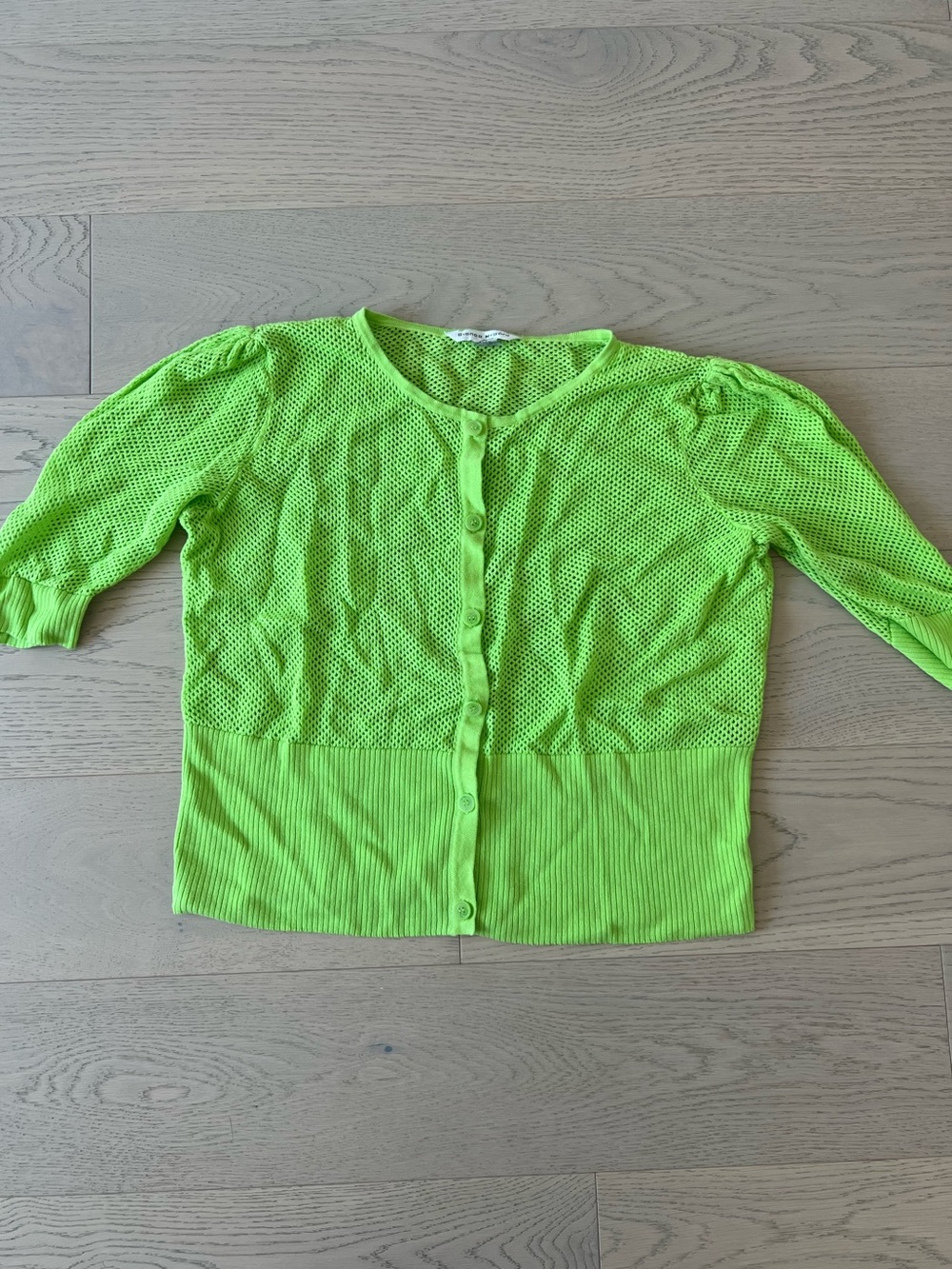 Lightweight Neon Green Button-Front Cardigan